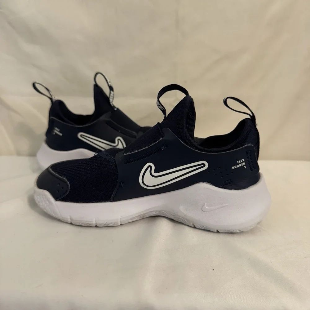 Nike Flex Runner 3 Navy Blue Sneakers No Tie Size 12C